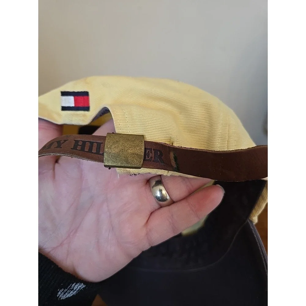 Vintage Y2K Tommy Hilfiger Mens Yellow Baseball Cap First Team All City 68 Hat